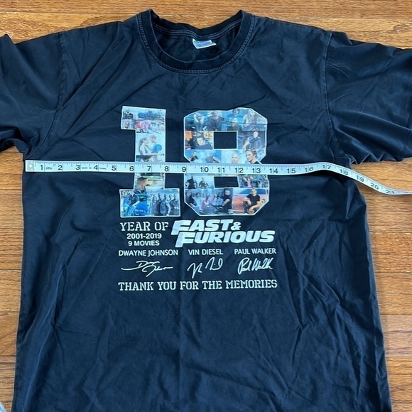 Merchize Men's Black Classic T-Shirt "18 Fast & Furious" Size M - Picture 5 of 7